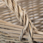 Wicker Antique Wash Finish Handled Unlined Storage Basket | Small | Brown