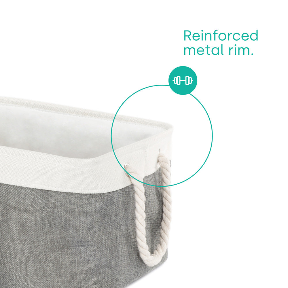 Livivo Large Fabric Storage Baskets With Rope Handles