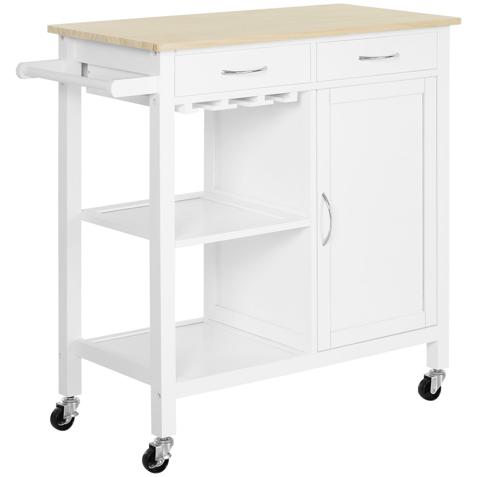 Trolley Cart With Cupboard, Rolling Wheels
