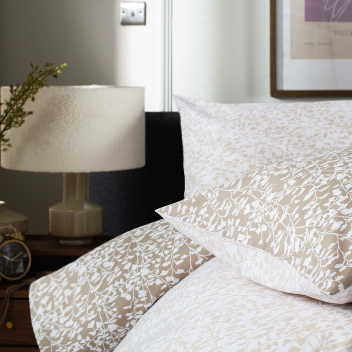 Elsie Cotton Printed Duvet Cover Set | Single | Natural