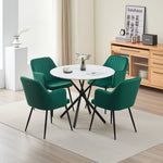 Elegant Seattle Dining Table Set With 4 Velvet Charlotte Chairs | Green
