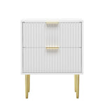 Bedside Table Bedside Cabinet With 2 Drawers For Bedroom | One Size | White