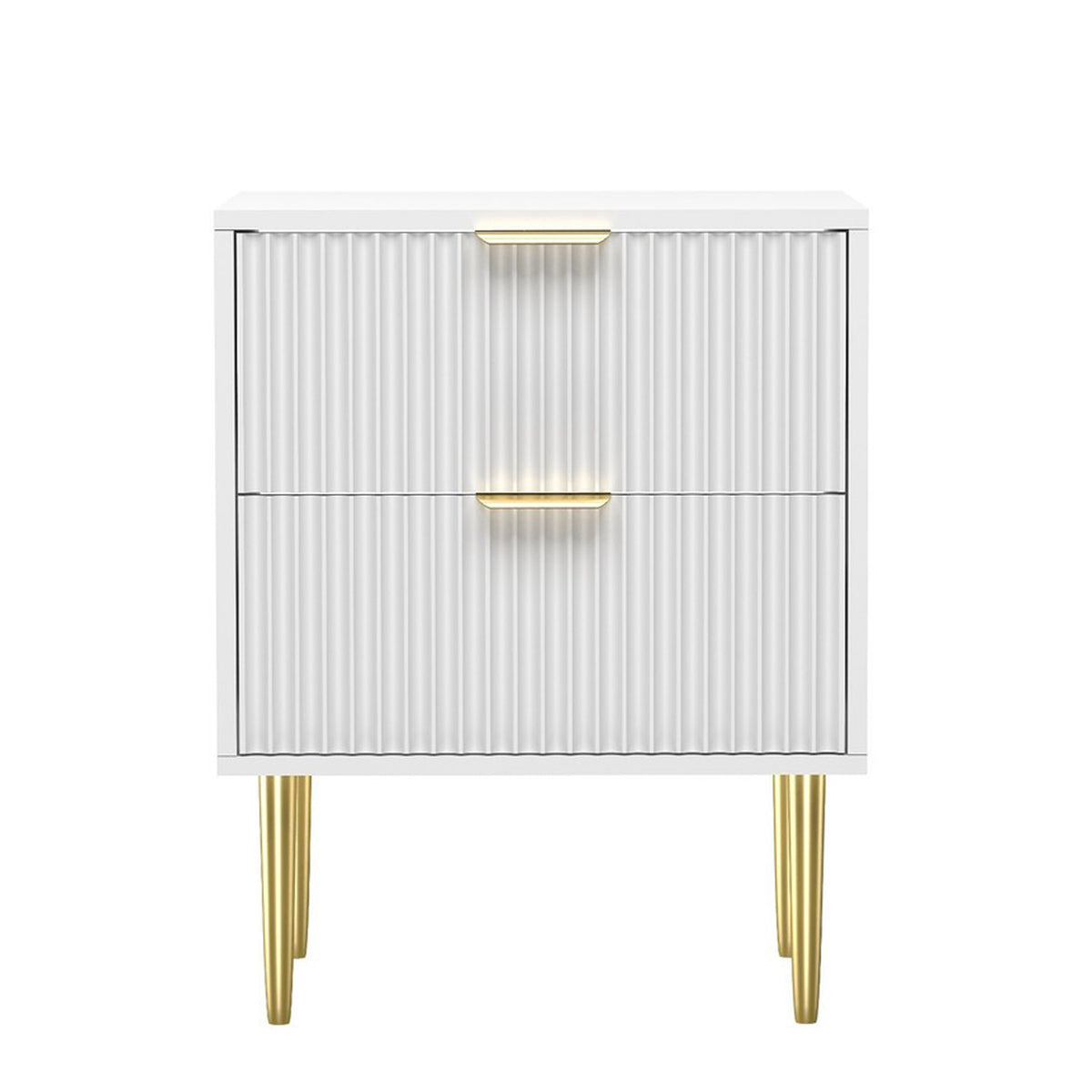 Bedside Table Bedside Cabinet With 2 Drawers For Bedroom | One Size | White