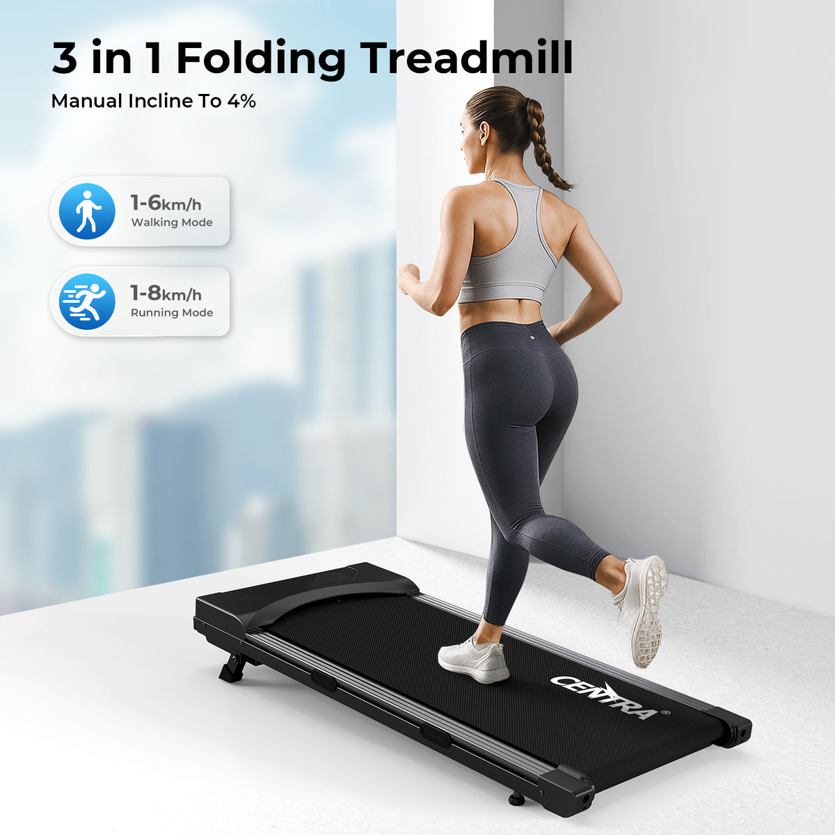 Centra Smart Walking Pad Treadmill Running Machine Folding Bluetooth App Remote Control