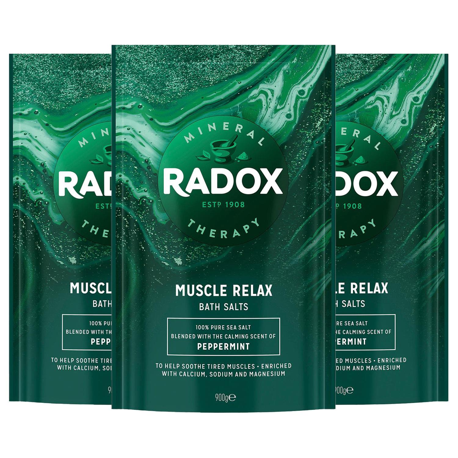 Bath Salts Muscle Relax Bath Therapy, Peppermint, 3 Packs Of 900gm | 3 | Green