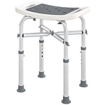 HOMCOM Adjustable Shower Stool With Foot Pads For Elderly Disabled