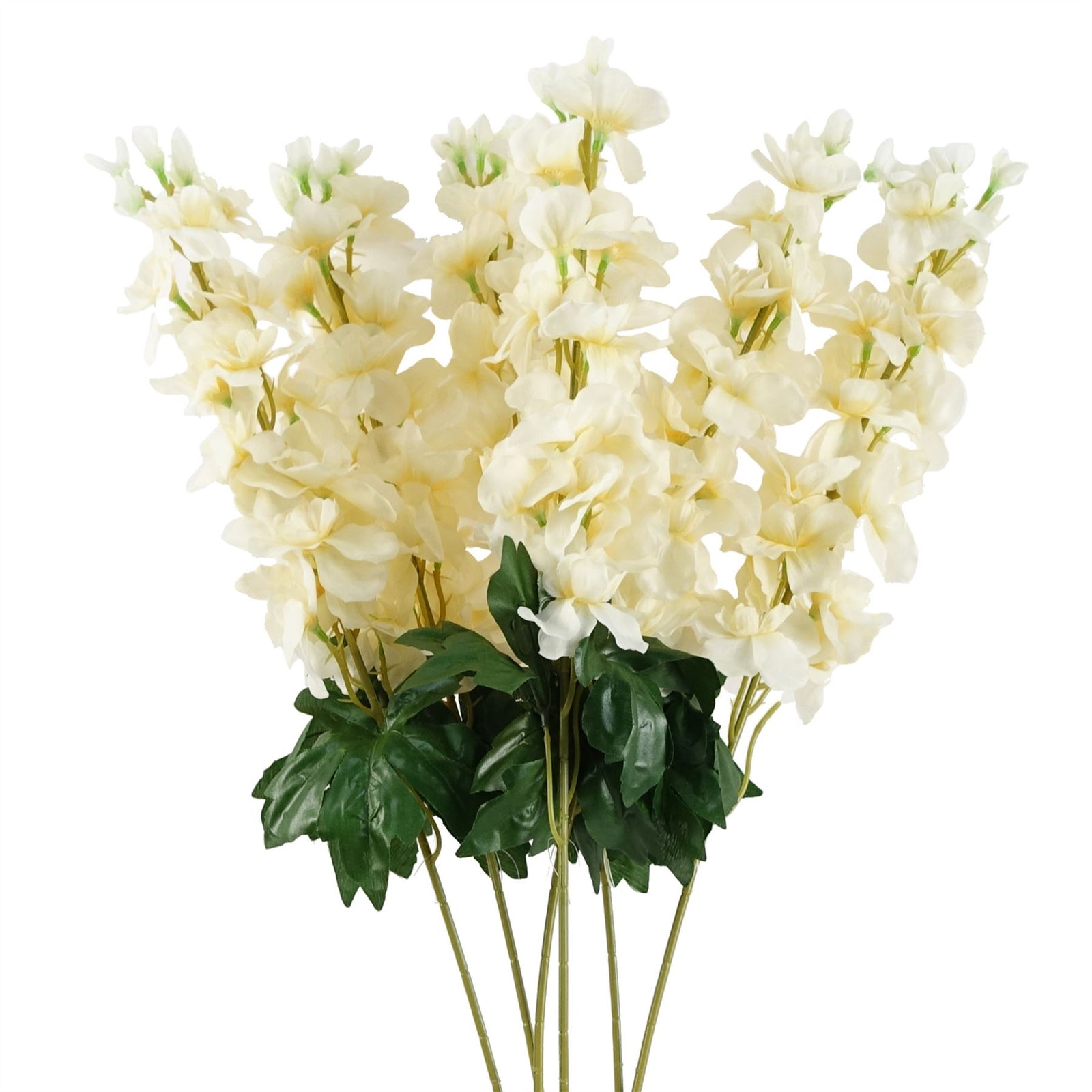 6 X 75cm Delphinium Cream Artificial Stem