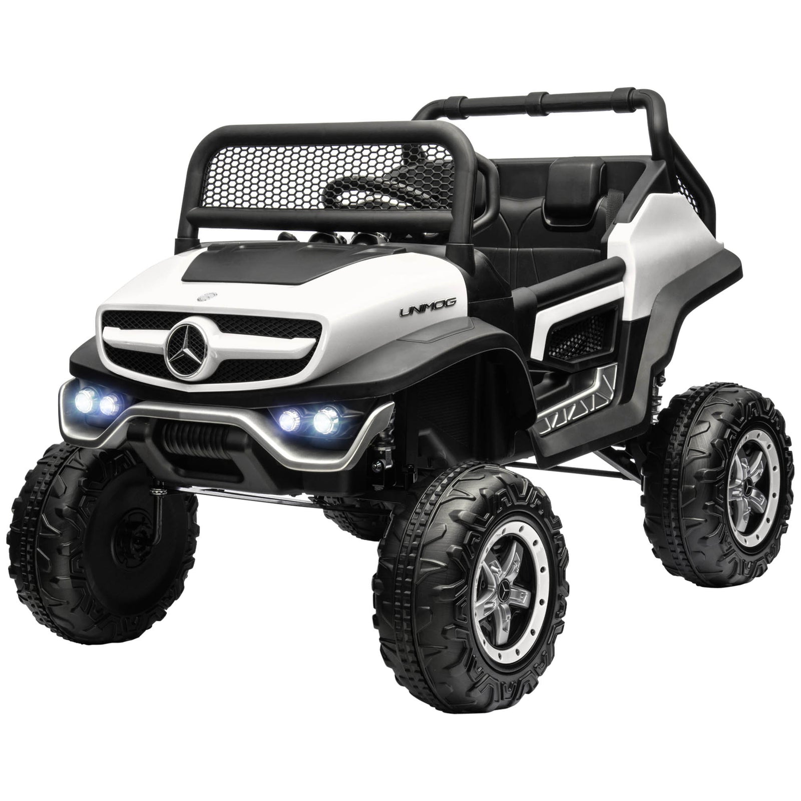 12v Licensed Mercedes-benz Unimog, Kids Electric Ride On Car | White