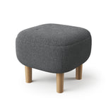 Teddy Fleece Footstool With Rubberwood Legs & Felt Pads | Grey