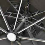 3m Cantilever Parasol W/ Solar Lights & 360° Spin | Dark Gray
