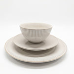 Reactive Cream Glaze Dinner Set Plates Bowls | Set of 18 | Cream