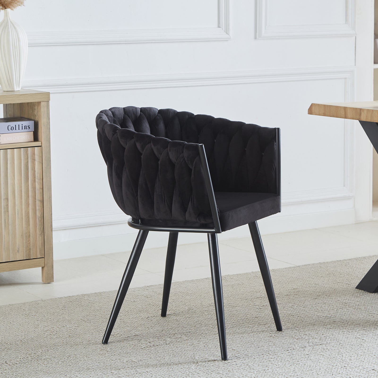 Set Of 2 Baiano Fabric Dining Chairs | Black