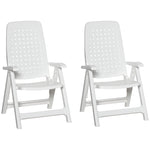 2 Pcs Folding Plastic Dining Chairs With 4-position Backrest
