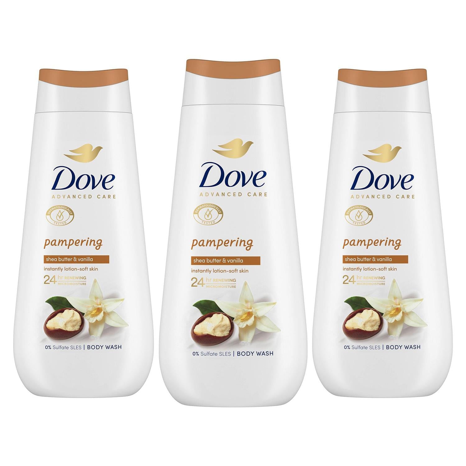 Advanced Care Body Wash Pampering 24hrs Renewing Micromoisture 225ml, 3pk