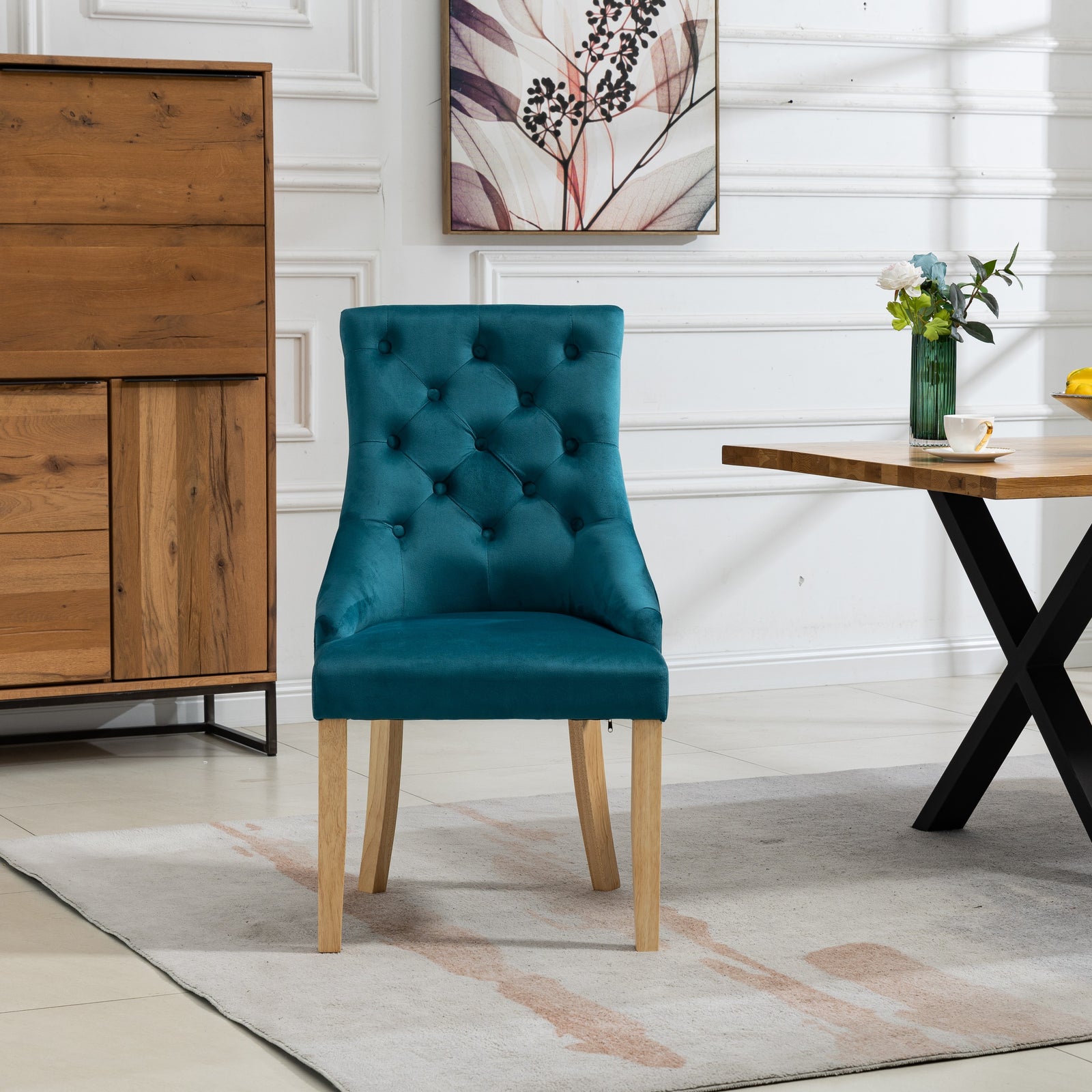 Set Of 2 Ravenna Velvet Dining Chairs | Teal