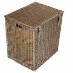 Wicker Antique Wash Vintner Storage Picnic Basket | Large | Gray