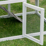 Two-tier Rabbit Hutch W/ Sunlight Panel Roof, Slide-out Tray 
Grey