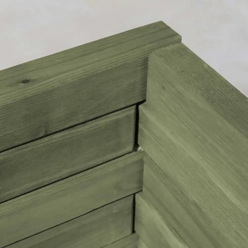 Pine Wooden Trough Planter With Feet | 120cm x 42cm x 38cm | Green