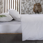 Nordcliff 200 Thread Count White Fitted Sheet – 100% Cotton, 35cm Deep, Soft & Durable | Double | White