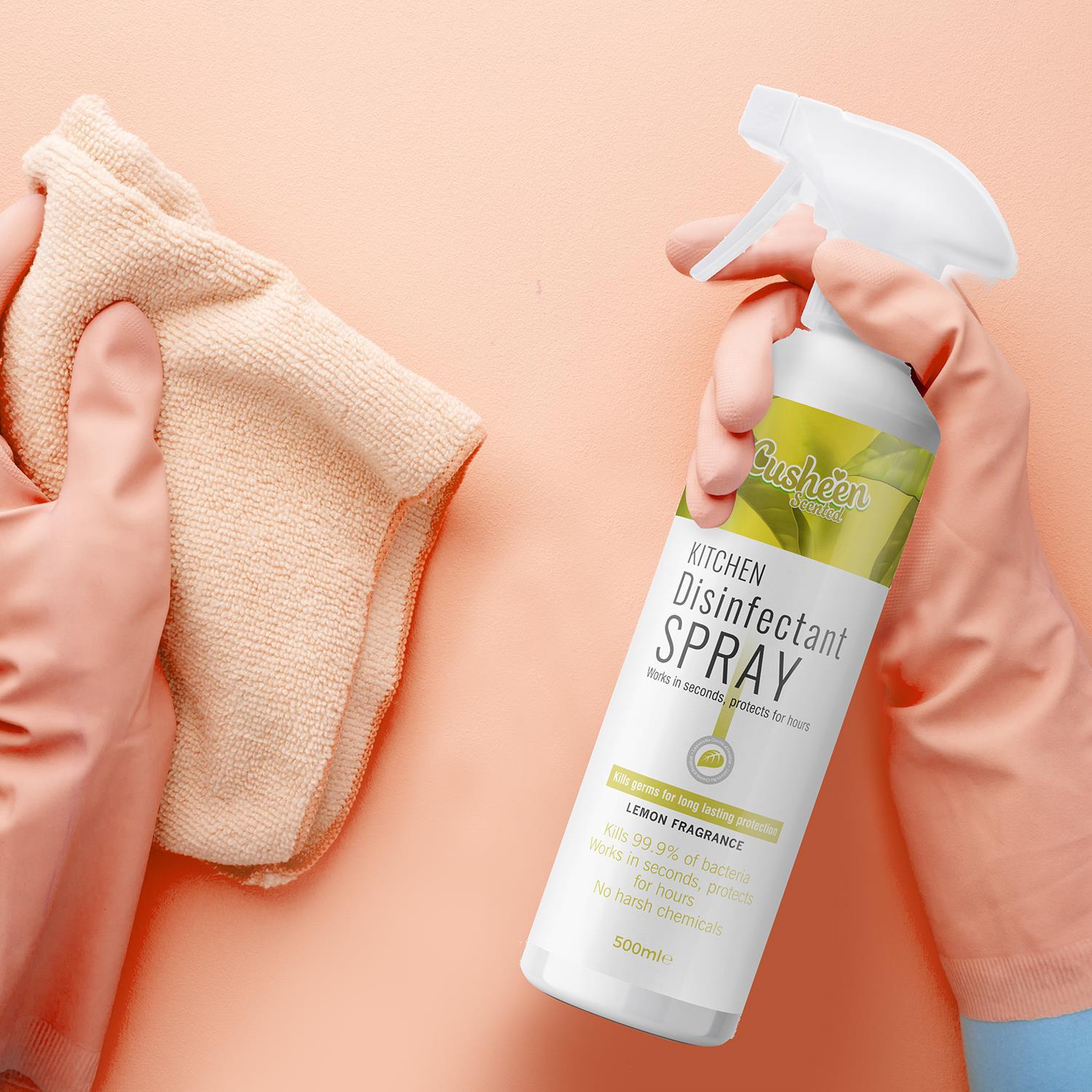 Disinfectant Spray For Kitchen Anti-bacterial Lemon Fragrance, 2x500ml