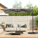 Outdoor Garden 2.5m Cantilever Parasol With Base | One Size | Light Grey