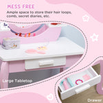 Kids Dressing Table With Mirror And Stool, For Ages 3-6 Years - Pink | Pink