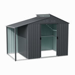 Breeins Outdoor Galvanized Steel Storage Shed With Lean-to