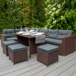 Rattan Corner Set & Cushion Storage Box | Brown