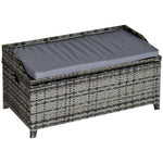 Pe Rattan Outdoor Storage Benches, Aluminium Garden Bench