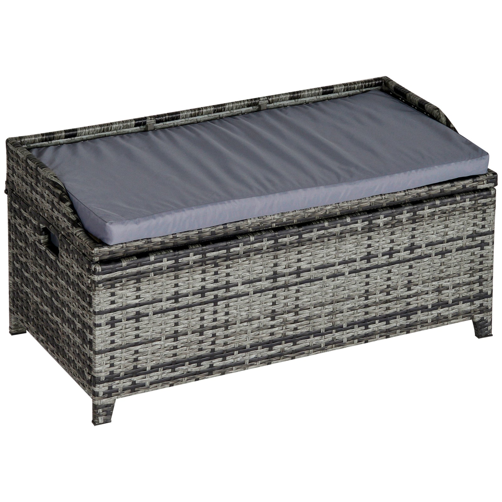 Pe Rattan Outdoor Storage Benches, Aluminium Garden Bench