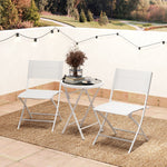 3 Pieces Outdoor Bistro Set, Glass Top Table And Chairs