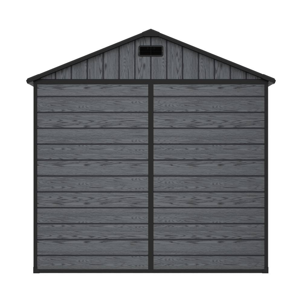 8x4ft Outdoor Apex Roof Storage Shed With Floor, Window,2 Vents & Double Lockable Doors,wood Grain Design