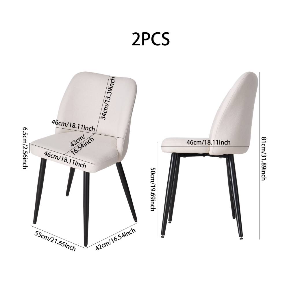 Set Of 2 Upholstered Dining Chairs