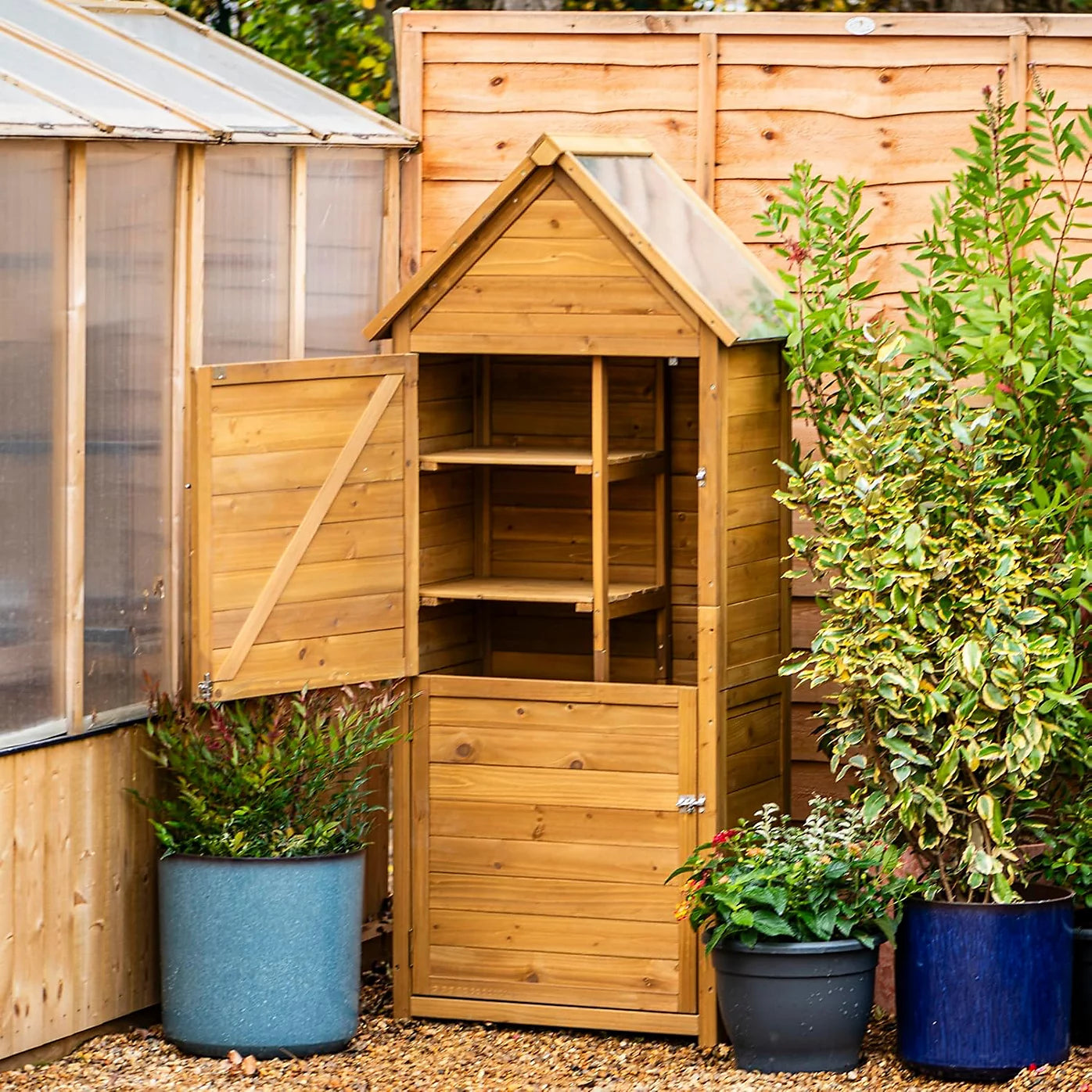 Garden_Gear Storage Cabinet W/galvanized Sheet Roof