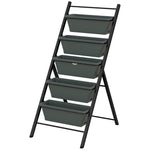 Elevated Plant Stand With 5 Removable Tray Bed Flowers
