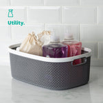Kovan Grey Woven Basket - 22l