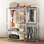 HOMCOM Open Portable Wardrobe, Clothes Rack With 8 Shelves