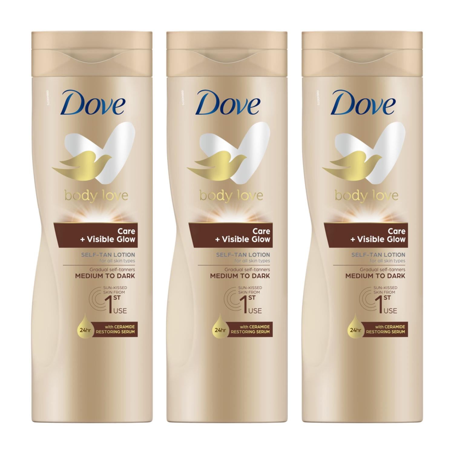 Visible Glow Self-tan Lotion Nourishing Care For Medium-dark Skin, 3x400ml