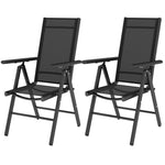 2pcs Folding Chair W/ Breathable Mesh Back And Seat | Black