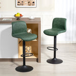 Barstools Set Of 2, Dining Stools With Backrest And Footrest | Green