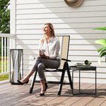 Outdoor Rattan Folding Chair, 5-position Backrest | Orange