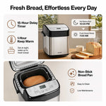 Spector Bread Maker 19 In 1 Compact Machine 15h Timer 1.5lb Black Silver