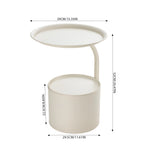 Breeins Modern Metal Side Table With Cylindrical Storage
