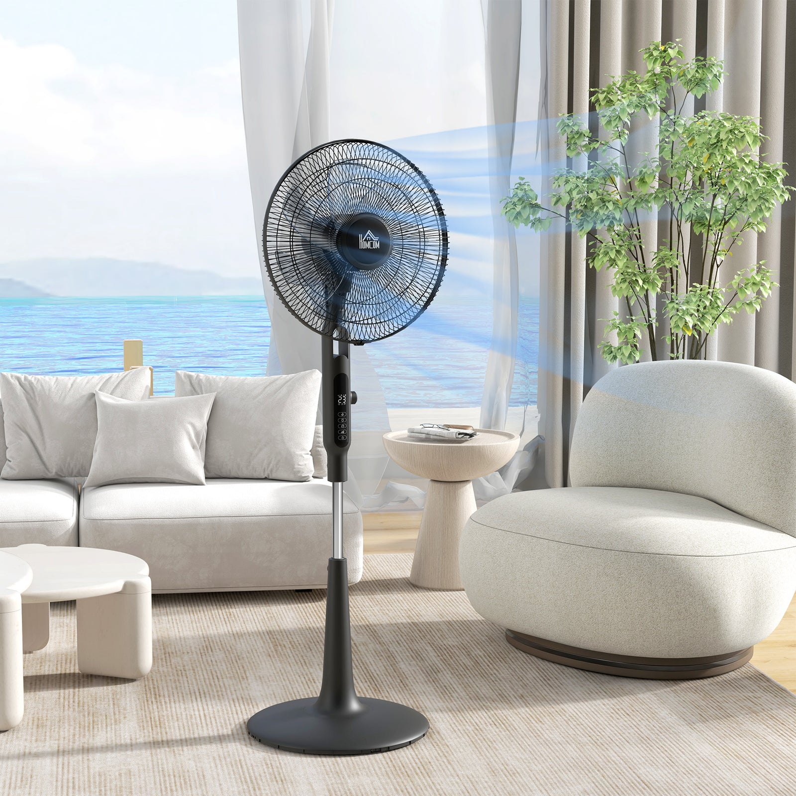 12v Dc Standing Fan With 75° Oscillation Mosquito