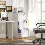 3-drawer File Cabinet, Lockable Filing Cabinet For A4 Letter, White
