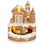 HOMCOM Christmas Gingerbread House With Led Lights, Music