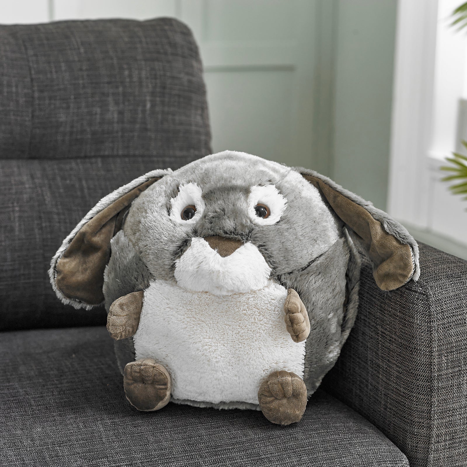 Soft Giant Handwarmer Cozy Plush Rabbit | 30cm x 30cm | Brown