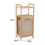 Bamboo Laundry Hamper Basket With Liner Bag