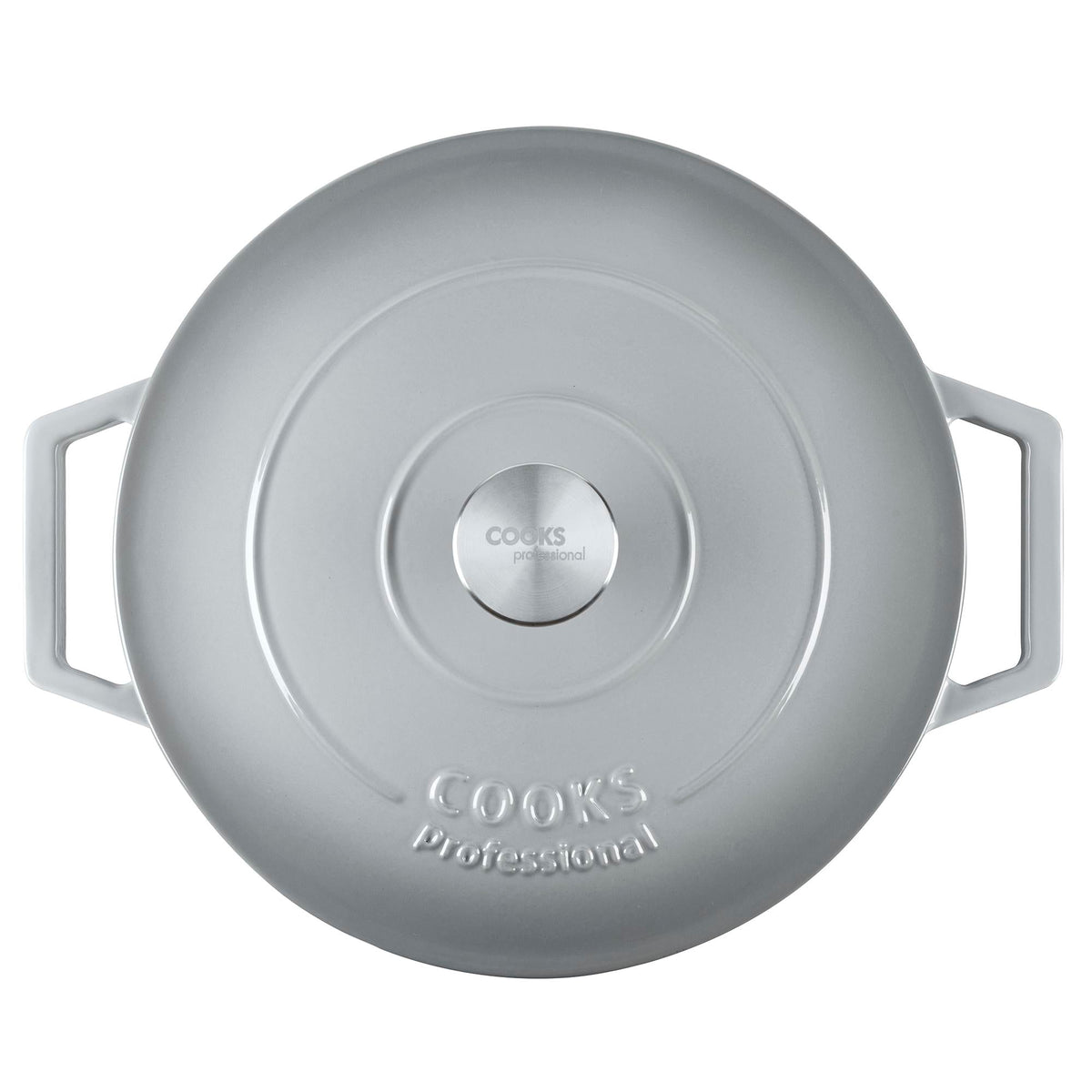 Cast Iron Casserole Dish 28cm Oven Proof Pan & Lid | 28cm | Gray