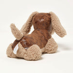 HOMESCAPES Luxury Sausage Dog Door Stop - Cream